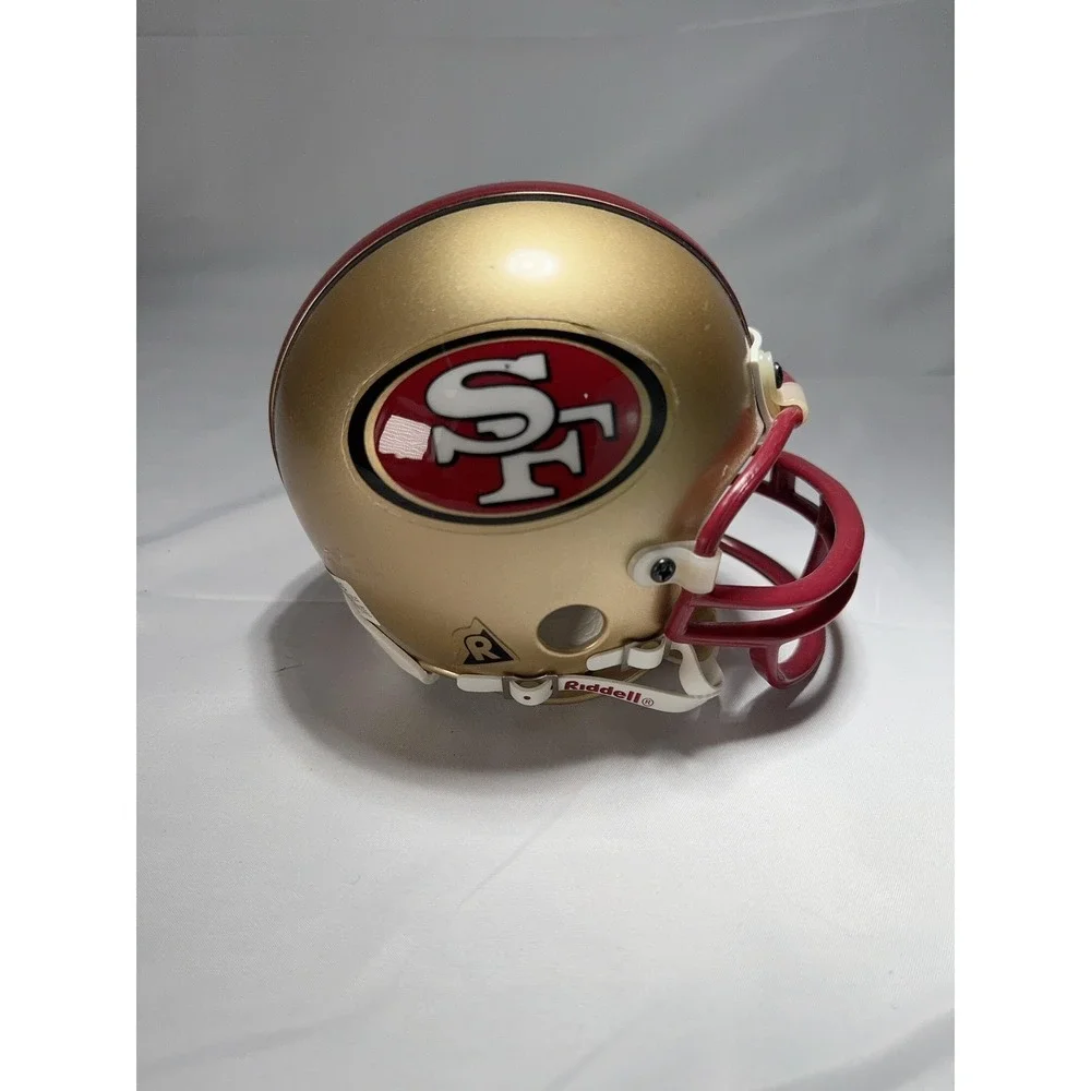 San Francisco 49ers Mini Helmet NFL Football Gold Red Collectible Display Desk